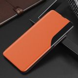 Peňaženkové kožené puzdro MAGNETIC DISPLAY na iPhone 12/12 Pro - Oranžová
