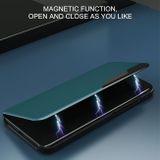 Peňaženkové kožené puzdro MAGNETIC DISPLAY na iPhone 12 Mini - Modrá
