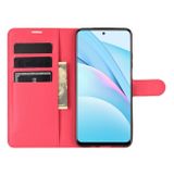 Peňaženkové kožené puzdro LITCHI na Xiaomi Mi 10T Lite 5G - Červená