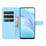Peňaženkové kožené puzdro LITCHI na Xiaomi Mi 10T Lite 5G - Modrá