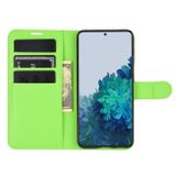 Peňaženkové kožené puzdro LITCHI na Samsung Galaxy S21 5G - Zelená