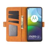 Peňaženkové kožené puzdro na Motorola Moto G9 Power - Žltá