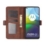 Peňaženkové kožené puzdro na Motorola Moto G9 Power - Hnedá