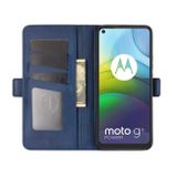 Peňaženkové kožené puzdro na Motorola Moto G9 Power - Modrá