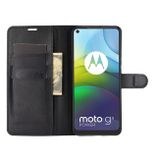 Peňaženkové kožené puzdro na Motorola Moto G9 Power - Čierna