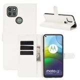 Peňaženkové kožené puzdro na Motorola Moto G9 Power - Biela