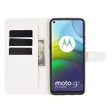 Peňaženkové kožené puzdro na Motorola Moto G9 Power - Biela