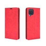 Peňaženkové kožené puzdro na Samsung Galaxy A12 - Červená