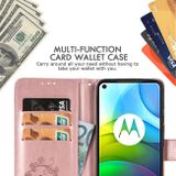 Peňaženkové kožené puzdro na Motorola Moto G9 Power - Ružovozlatá