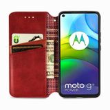 Peňaženkové kožené puzdro na Motorola Moto G9 Power - Červená