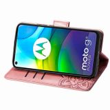 Peňaženkové kožené puzdro na Motorola Moto G9 Power - Ružovozlatá