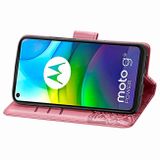 Peňaženkové kožené puzdro na Motorola Moto G9 Power - Ružová