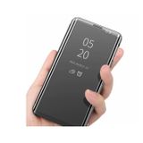 Knižkové puzdro Electroplating Mirror na Samsung Galaxy S21 Plus 5G - Strieborná