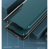 Peňaženkové kožené puzdro na Samsung Galaxy A02s - Fialová