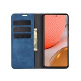 Peňaženkové kožené puzdro na Samsung Galaxy A72 5G - Tmavomodrá