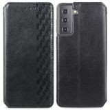 Peňaženkové kožené puzdro CUBIC na Samsung Galaxy S21 5G - Čierna