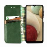 Peňaženkové kožené puzdro na Samsung Galaxy A12 - Zelená