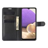 Peňaženkové kožené puzdro LITCHI na Samsung Galaxy A32 5G - Čierna