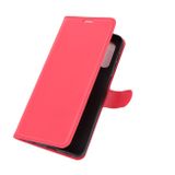 Peňaženkové kožené puzdro LITCHI na Samsung Galaxy A32 5G - Červená