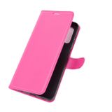 Peňaženkové kožené puzdro LITCHI na Samsung Galaxy A32 5G - Ružová