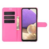 Peňaženkové kožené puzdro LITCHI na Samsung Galaxy A32 5G - Ružová