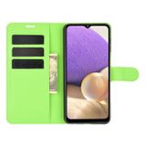 Peňaženkové kožené puzdro LITCHI na Samsung Galaxy A32 5G - Zelená