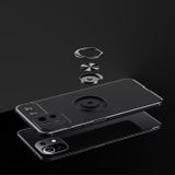 Gumený kryt METAL RING na Xiaomi Mi 11 Lite - Čierna + Modrá
