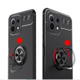 Gumený kryt METAL RING na Xiaomi Mi 11 Lite - Čierna + Červená