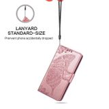 Peňaženkové kožené puzdro BUTTERFLY na Huawei P50 - Ružovozlatá