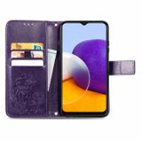 Peňaženkové kožené puzdro na Samsung Galaxy A22 5G - Fialová