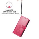 Peňaženkové kožené puzdro FOUR-LEAF na Samsung Galaxy A22 4G - Rose Red