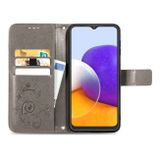 Peňaženkové kožené puzdro FOUR-LEAF na Samsung Galaxy A22 4G - Šedá