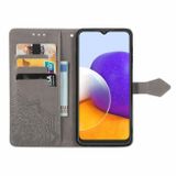 Peňaženkové kožené puzdro MANDALA na Samsung Galaxy A22 4G - Šedá