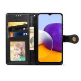 Peňaženkové kožené puzdro COLOR na Samsung Galaxy A22 4G - Čierna