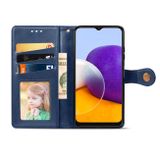 Peňaženkové kožené puzdro COLOR na Samsung Galaxy A22 4G - Modrá
