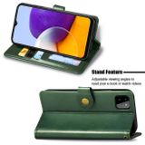 Peňaženkové kožené puzdro COLOR na Samsung Galaxy A22 4G - Zelená