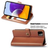 Peňaženkové kožené puzdro COLOR na Samsung Galaxy A22 4G - Hnedá