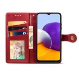 Peňaženkové kožené puzdro COLOR na Samsung Galaxy A22 4G - Červená