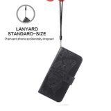 Peňaženkové kožené puzdro BUTTERFLY na Samsung Galaxy S21 FE - Čierna