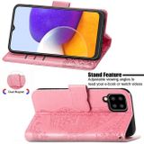 Peňaženkové kožené puzdro BUTTERFLY na Samsung Galaxy A22 4G - Ružová