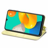 Peňaženkové kožené puzdro MANDALA na Samsung Galaxy A22 4G - Žltá