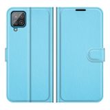 Peňaženkové kožené puzdro LITCHI na Samsung Galaxy A22 4G - Modrá