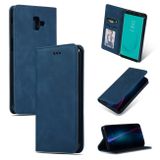 Peňaženkové kožené puzdro Business na Samsung Galaxy J6 Plus 2018 – Modrá