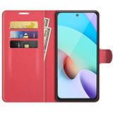 Peňaženkové kožené puzdro LITCHI Xiaomi Redmi 10 - Červená