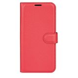 Peňaženkové kožené puzdro LITCHI na Xiaomi Redmi Note 11 Pro - Červená