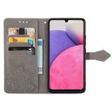 Peňaženkové kožené puzdro MANDALA na Samsung Galaxy A33 5G - Šedá