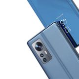 Knižkové puzdro Electroplating Mirror LEATHER na Xiaomi 12X - Modrá