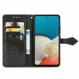 Peňaženkové kožené puzdro MANDALA na Samsung Galaxy A53 5G - Čierna