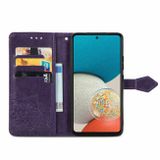 Peňaženkové kožené puzdro MANDALA na Samsung Galaxy A53 5G - Fialová