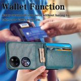 Peňaženkové kožené puzdro na Huawei P50 Pocket - Modrá